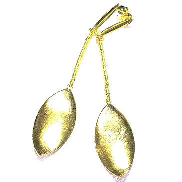 18ct Gold Plated Drop Leaf Earrings