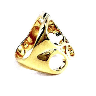 18ct Gold Plated Ring with Fancy Circles Design