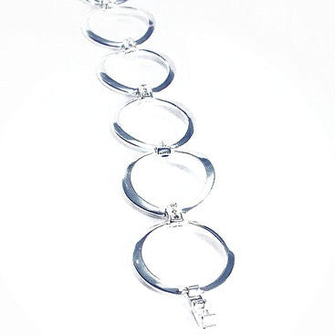 Silver Plated Chain Bracelet with Small CZ