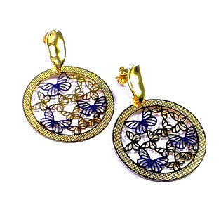 18ct Gold Plated Butterfly Drop Earrings