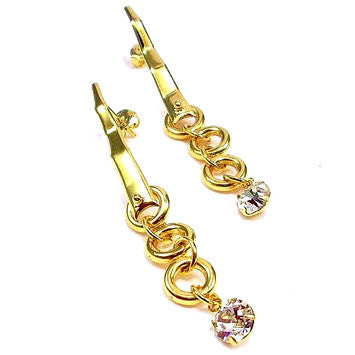 18ct Gold Plated Chain and Zirconia Effect Earrings