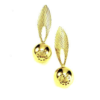 18ct Gold Plated Fancy Drop Ball Earrings