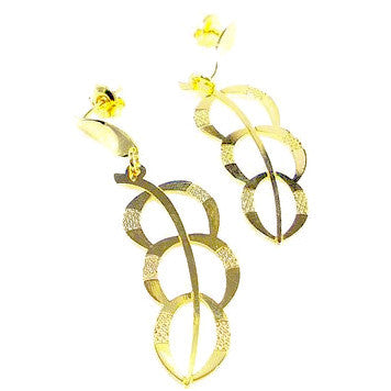 18ct Gold Plated Feather Drop Earrings