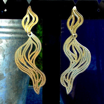 18ct Gold Plated Flame Design Earrings