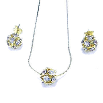 18ct Gold Plated (Green Finish) Set with Strass Stones