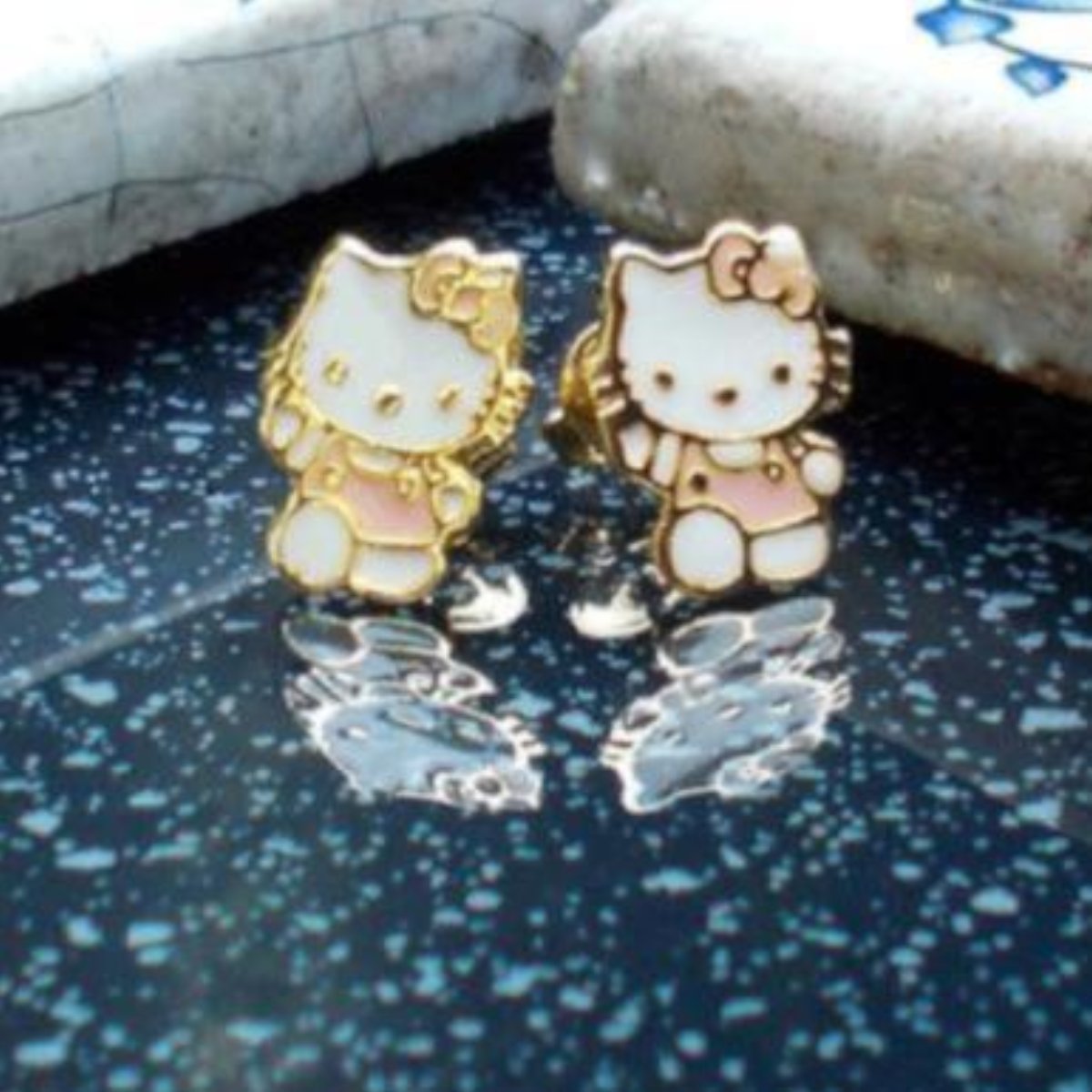 18ct Gold Plated 'Hello Kitty' Stud Earrings