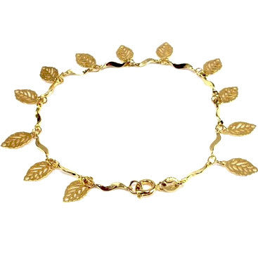 18ct Gold Plated Leaf Design Bracelet