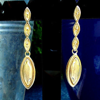 18ct Gold Plated Long Drop Earrings