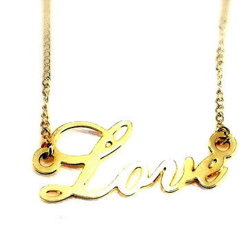 18ct Gold Plated 'Love' Pendant