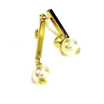 18ct Gold Plated Pearl Effect Drop Earrings