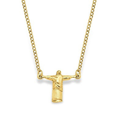 18ct Gold Plated Pendant and Necklace 'Christ the Redeemer' (Corcovado)