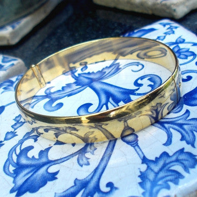 18ct Gold Plated Plain Wide Bangle