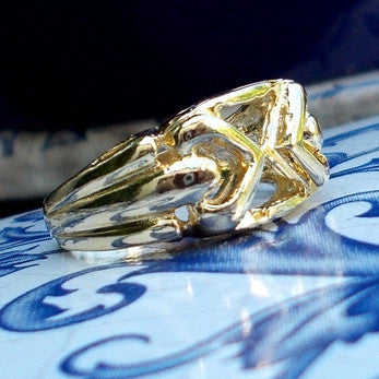 18ct Gold Plated Ring with Heart Shape Design