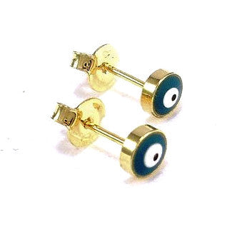 18ct Gold Plated Small Greek Eye Earrings