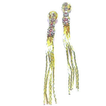 18ct Gold Plated Tassel Earrings with Cubic Zirconia Effect Stones