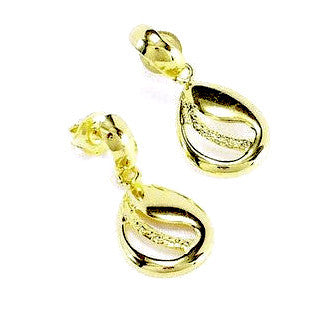 18ct Gold Plated Teardrop Design Earrings