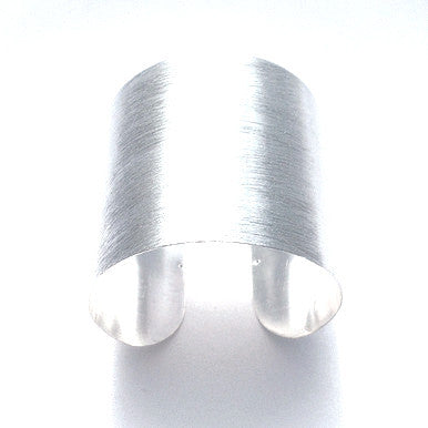 Silver Plated Maxi Cuff Bracelet in Brushed Finish