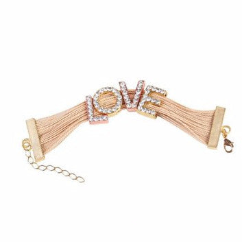 Chunky Buriti Palm Straw Bracelet "Love"