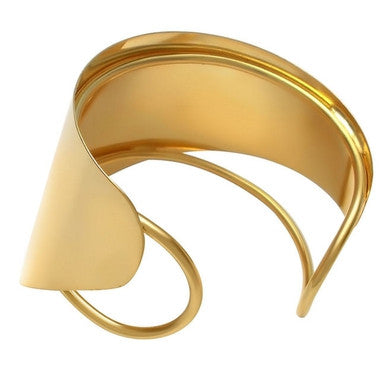 18ct Gold Plated Maxi Cuff Bracelet Plain