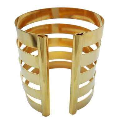 18ct Gold Plated Maxi Cutout Cuff Bracelet