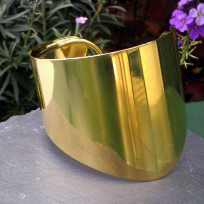 18ct Gold Plated Maxi Cuff Bracelet Plain