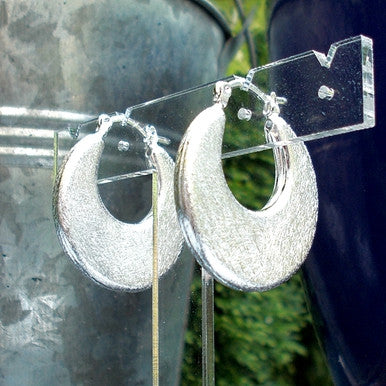 Silver Plated Crescent Moon Earrings