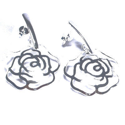 Silver Plated Elegant Rose Earrings