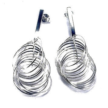 Silver Plated Fancy Spiral Effect Earrings