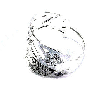 Silver Plated Ring with Flower Detail