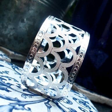 Silver Plated Oriental Style Cuff