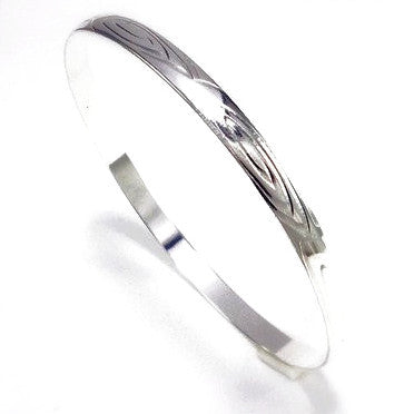 Silver Plated Patterned Bangle