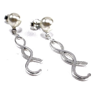 Silver Plated Pearl Effect Earrings
