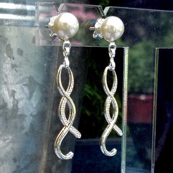 Silver Plated Pearl Effect Earrings