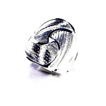 Silver Plated Ring with Contemporary Paisley Design