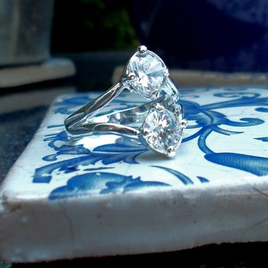 Silver Plated Ring with Cubic Zirconias