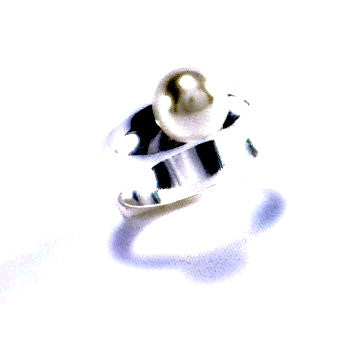 Silver Plated Ring with Pearl Effect