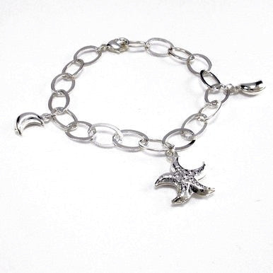Silver Plated Sea Star Charm Bracelet