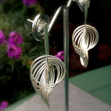 Silver Plated Fancy Spiral Effect Earrings (detail)