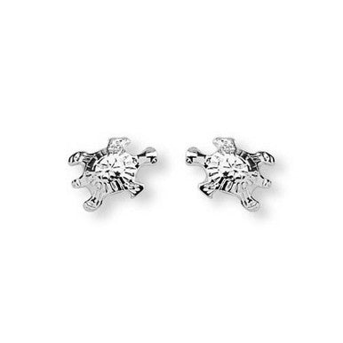 Silver Plated Turtle Stud Earrings