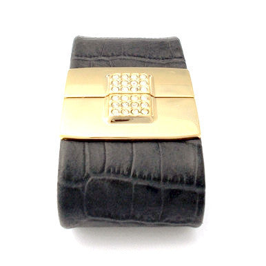 Leather Bracelet with 18ct Gold Plated Clasp